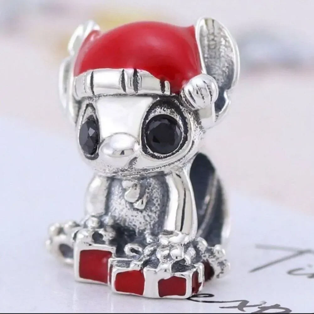 NWOT Stitch Christmas Disney x Pandora FIT Silver Charm 798452C01